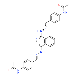 ChemSpider 2D Image | N,N'-{1,4-Phthalazinediylbis[(1E)-2-hydrazinyl-1-ylidene(E)methylylidene-4,1-phenylene]}diacetamide | C26H24N8O2