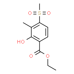 ChemSpider 2D Image | Ethyl 2-hydroxy-3-methyl-4-(methylsulfonyl)benzoate | C11H14O5S