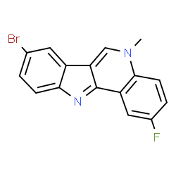 ChemSpider 2D Image | 8-Bromo-2-fluoro-5-methyl-5H-indolo[3,2-c]quinoline | C16H10BrFN2