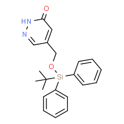 ChemSpider 2D Image | 5-({[(2-Methyl-2-propanyl)(diphenyl)silyl]oxy}methyl)-3(2H)-pyridazinone | C21H24N2O2Si
