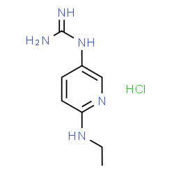 ChemSpider 2D Image | 1-[6-(Ethylamino)-3-pyridinyl]guanidine hydrochloride (1:1) | C8H14ClN5