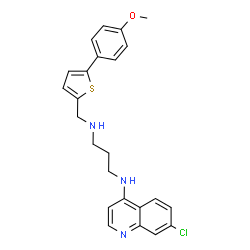 ChemSpider 2D Image | N-(7-Chloro-4-quinolinyl)-N'-{[5-(4-methoxyphenyl)-2-thienyl]methyl}-1,3-propanediamine | C24H24ClN3OS