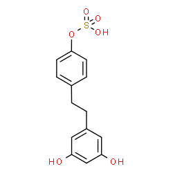 ChemSpider 2D Image | 4-[2-(3,5-Dihydroxyphenyl)ethyl]phenyl hydrogen sulfate | C14H14O6S