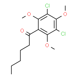 ChemSpider 2D Image | 1-(3,5-Dichloro-2,4,6-trimethoxyphenyl)-1-hexanone | C15H20Cl2O4