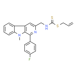 ChemSpider 2D Image | Allyl {[1-(4-fluorophenyl)-9-methyl-9H-beta-carbolin-3-yl]methyl}carbamodithioate | C23H20FN3S2