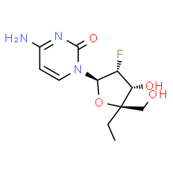 ChemSpider 2D Image | 2'-Deoxy-4'-ethyl-2'-fluorocytidine | C11H16FN3O4