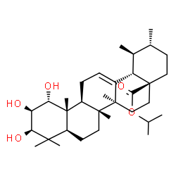 ChemSpider 2D Image | Isopropyl (1alpha,2beta,3beta)-1,2,3-trihydroxyurs-12-en-28-oate | C33H54O5