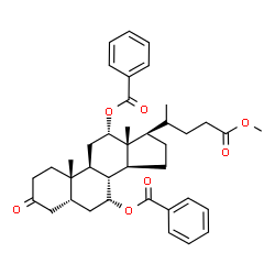 ChemSpider 2D Image | Methyl (5beta,7alpha,12alpha,20xi)-7,12-bis(benzoyloxy)-3-oxocholan-24-oate | C39H48O7