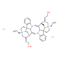 ChemSpider 2D Image | (1R,9Z,11S,13S,14R,17R,25Z,27S,28Z,30R,33S,37E)-14,30-Diallyl-28,37-bis(2-hydroxyethylidene)-8,24-diaza-14,30-diazoniaundecacyclo[25.5.2.2~11,14~.1~1,8~.1~10,17~.0~2,7~.0~13,17~.0~18,23~.0~24,35~.0~26
,38~.0~30,33~]octatriaconta-2,4,6,9,18,20,22,25-octaene dichloride | C44H50Cl2N4O2
