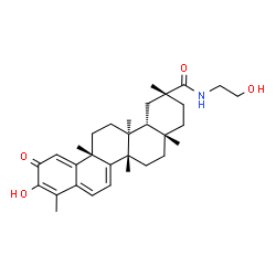 ChemSpider 2D Image | (2R,4aS,6aS,12bR,14aS,14bR)-10-Hydroxy-N-(2-hydroxyethyl)-2,4a,6a,9,12b,14a-hexamethyl-11-oxo-1,2,3,4,4a,5,6,6a,11,12b,13,14,14a,14b-tetradecahydro-2-picenecarboxamide | C31H43NO4
