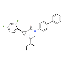 ChemSpider 2D Image | (1R,2R)-N-[(2S,3S)-2-Amino-3-methylpentyl]-N-(4-biphenylyl)-2-(2,4-difluorophenyl)cyclopropanecarboxamide | C28H30F2N2O