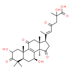 ChemSpider 2D Image | (7beta,20E)-2,7,25-Trihydroxy-3,11,15,23-tetraoxolanosta-8,20(22)-dien-26-oic acid | C30H40O9