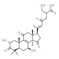 ChemSpider 2D Image | (7beta,20E)-2,7,27-Trihydroxy-3,11,15,23-tetraoxolanosta-8,20(22)-dien-26-oic acid | C30H40O9