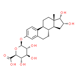 ChemSpider 2D Image | (16alpha,17alpha)-16,17-Dihydroxyestra-1(10),2,4-trien-3-yl beta-D-glucopyranosiduronic acid | C24H32O9