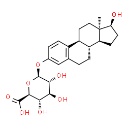 ChemSpider 2D Image | (13alpha,17beta)-17-Hydroxyestra-1,3,5(10)-trien-3-yl beta-D-glucopyranosiduronic acid | C24H32O8