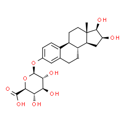 ChemSpider 2D Image | (16beta,17beta)-16,17-Dihydroxyestra-1(10),2,4-trien-3-yl beta-D-glucopyranosiduronic acid | C24H32O9
