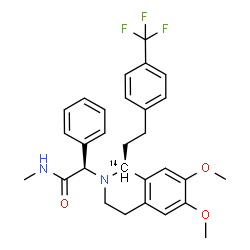 ChemSpider 2D Image | (2R)-2-[(1S)-6,7-Dimethoxy-1-{2-[4-(trifluoromethyl)phenyl]ethyl}(1-~14~C)-3,4-dihydro-2(1H)-isoquinolinyl]-N-methyl-2-phenylacetamide | C2814CH31F3N2O3