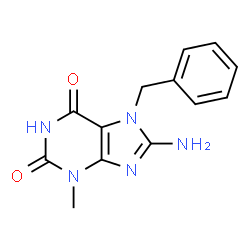 ChemSpider 2D Image | 8-Amino-7-benzyl-3-methyl-3,7-dihydro-1H-purine-2,6-dione | C13H13N5O2