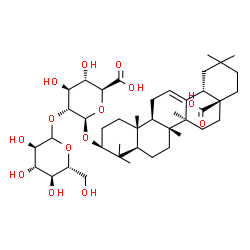 ChemSpider 2D Image | (3beta)-28-Hydroxy-28-oxoolean-12-en-3-yl 2-O-D-glucopyranosyl-beta-D-glucopyranosiduronic acid | C42H66O14