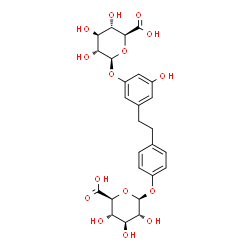 ChemSpider 2D Image | 4-{2-[3-(beta-D-Glucopyranuronosyloxy)-5-hydroxyphenyl]ethyl}phenyl beta-D-glucopyranosiduronic acid | C26H30O15