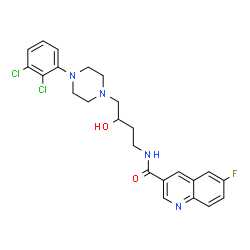 ChemSpider 2D Image | N-{4-[4-(2,3-Dichlorophenyl)-1-piperazinyl]-3-hydroxybutyl}-6-fluoro-3-quinolinecarboxamide | C24H25Cl2FN4O2