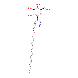 ChemSpider 2D Image | 4-[(Dodecyloxy)methyl]-1-(beta-D-mannopyranosyl)-1H-1,2,3-triazole | C21H39N3O6