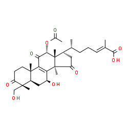 ChemSpider 2D Image | (7beta,12alpha,24E)-12-Acetoxy-7,28-dihydroxy-3,11,15-trioxolanosta-8,24-dien-26-oic acid | C32H44O9
