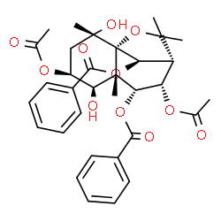 ChemSpider 2D Image | (1S,2S,4S,5R,6S,7R,8S,9R,12R)-4,8-Diacetoxy-2,5-dihydroxy-2,6,10,10-tetramethyl-11-oxatricyclo[7.2.1.0~1,6~]dodecane-7,12-diyl dibenzoate | C33H38O11