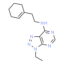 ChemSpider 2D Image | N-[2-(1-Cyclohexen-1-yl)ethyl]-3-ethyl-3H-[1,2,3]triazolo[4,5-d]pyrimidin-7-amine | C14H20N6