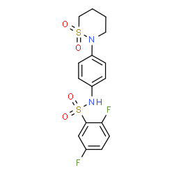 ChemSpider 2D Image | N-[4-(1,1-Dioxido-1,2-thiazinan-2-yl)phenyl]-2,5-difluorobenzenesulfonamide | C16H16F2N2O4S2
