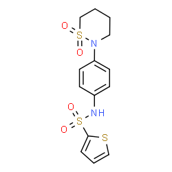 ChemSpider 2D Image | N-[4-(1,1-Dioxido-1,2-thiazinan-2-yl)phenyl]-2-thiophenesulfonamide | C14H16N2O4S3