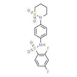 ChemSpider 2D Image | N-[4-(1,1-Dioxido-1,2-thiazinan-2-yl)phenyl]-2,4-difluorobenzenesulfonamide | C16H16F2N2O4S2