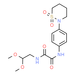 ChemSpider 2D Image | N-(2,2-Dimethoxyethyl)-N'-[4-(1,1-dioxido-1,2-thiazinan-2-yl)phenyl]ethanediamide | C16H23N3O6S