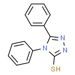 ChemSpider 2D Image | 4,5-Diphenyl-4H-1,2,4-triazole-3-thiol | C14H11N3S