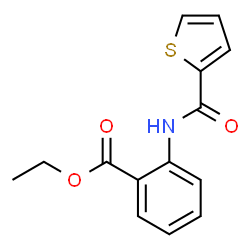 ChemSpider 2D Image | Ethyl 2-[(2-thienylcarbonyl)amino]benzoate | C14H13NO3S