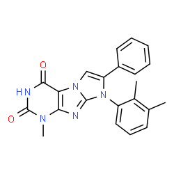 ChemSpider 2D Image | 8-(2,3-Dimethylphenyl)-1-methyl-7-phenyl-1H-imidazo[2,1-f]purine-2,4(3H,8H)-dione | C22H19N5O2