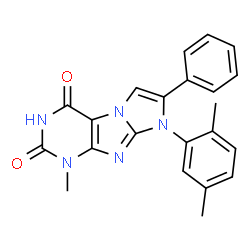 ChemSpider 2D Image | 8-(2,5-Dimethylphenyl)-1-methyl-7-phenyl-1H-imidazo[2,1-f]purine-2,4(3H,8H)-dione | C22H19N5O2