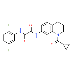 ChemSpider 2D Image | N-[1-(Cyclopropylcarbonyl)-1,2,3,4-tetrahydro-7-quinolinyl]-N'-(2,5-difluorophenyl)ethanediamide | C21H19F2N3O3