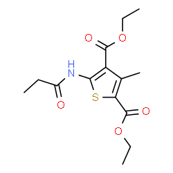 ChemSpider 2D Image | Diethyl 3-methyl-5-(propionylamino)-2,4-thiophenedicarboxylate | C14H19NO5S