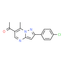ChemSpider 2D Image | 1-[2-(4-Chlorophenyl)-7-methylpyrazolo[1,5-a]pyrimidin-6-yl]ethanone | C15H12ClN3O