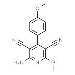 ChemSpider 2D Image | 2-Amino-6-methoxy-4-(4-methoxyphenyl)-3,5-pyridinedicarbonitrile | C15H12N4O2