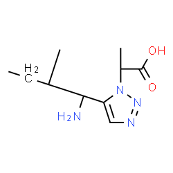 ChemSpider 2D Image | (2S)-2-{5-[(1S,2S)-1-Amino-2-methylbutyl]-1H-1,2,3-triazol-1-yl}propanoic acid | C10H18N4O2