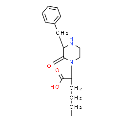 ChemSpider 2D Image | (2S)-2-[(3R)-3-Benzyl-2-oxo-1-piperazinyl]hexanoic acid | C17H24N2O3