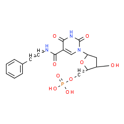 ChemSpider 2D Image | 2'-Deoxy-5-[(2-phenylethyl)carbamoyl]uridine 5'-(dihydrogen phosphate) | C18H22N3O9P