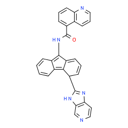 ChemSpider 2D Image | N-[(4R)-4-(3H-Imidazo[4,5-c]pyridin-2-yl)-4H-fluoren-9-yl]-5-quinolinecarboxamide | C29H19N5O