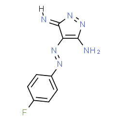 ChemSpider 2D Image | (3Z)-4-[(E)-(4-Fluorophenyl)diazenyl]-3-imino-3H-pyrazol-5-amine | C9H7FN6