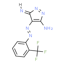ChemSpider 2D Image | (3Z)-3-Imino-4-{(E)-[2-(trifluoromethyl)phenyl]diazenyl}-3H-pyrazol-5-amine | C10H7F3N6