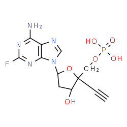 ChemSpider 2D Image | 2'-Deoxy-4'-ethynyl-2-fluoroadenosine 5'-(dihydrogen phosphate) | C12H13FN5O6P