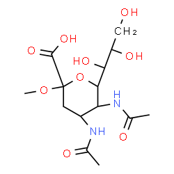 ChemSpider 2D Image | Methyl 4,5-Bis(Acetylamino)-3,4,5-Trideoxy-D-Glycero-Alpha-D-Galacto-Non-2-Ulopyranosidonic Acid | C14H24N2O9