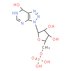 ChemSpider 2D Image | (7R)-3-(5-O-Phosphono-beta-D-ribofuranosyl)-6,7-dihydro-3H-[1,2,3]triazolo[4,5-d]pyrimidin-7-ol | C9H14N5O8P